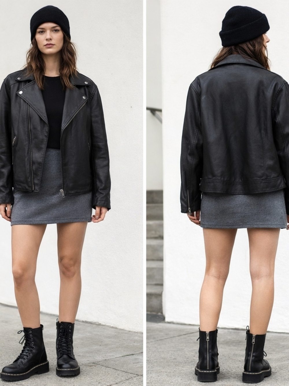 Madewell Combat Black Leather Lace-Up Boots Ladies Size 8.5